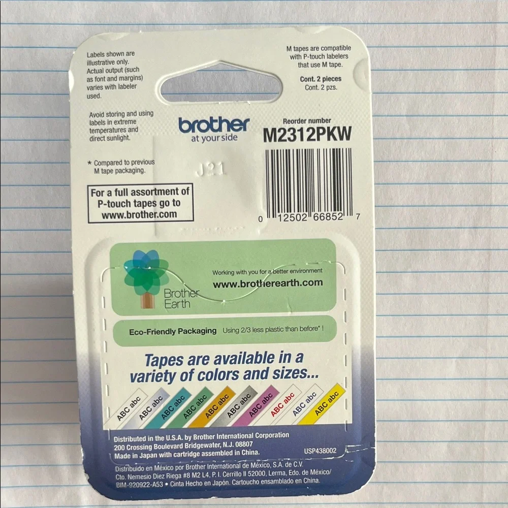 Brother P-Touch M Tape Black on White Value Pack